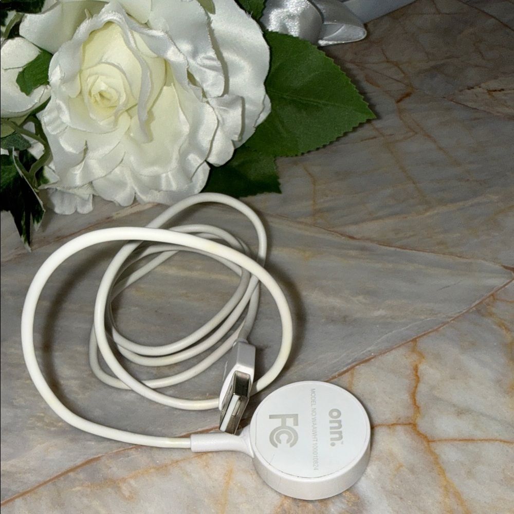 On Running White Charging Cable